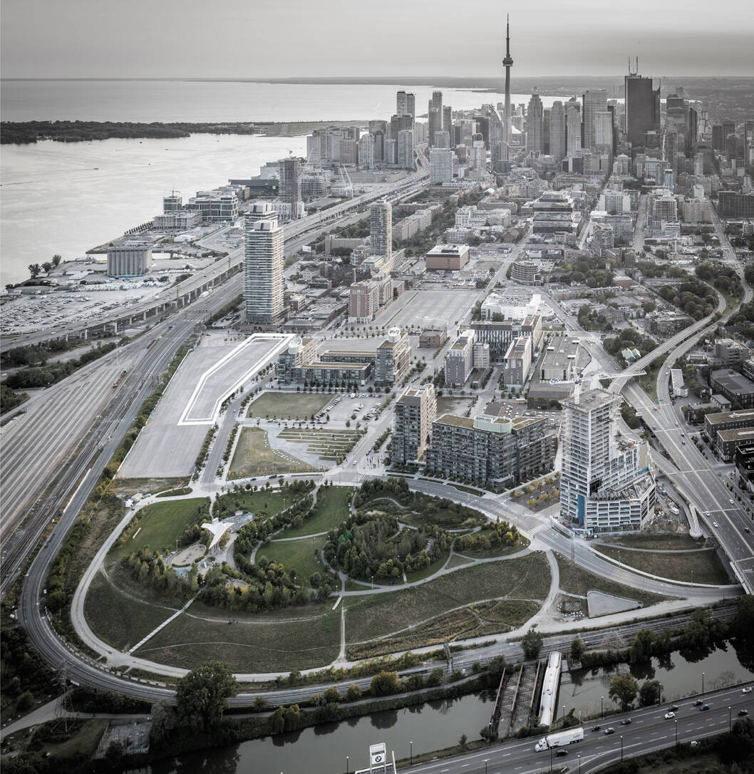 cobe west don lands aerial view cobe west don lands aerial view