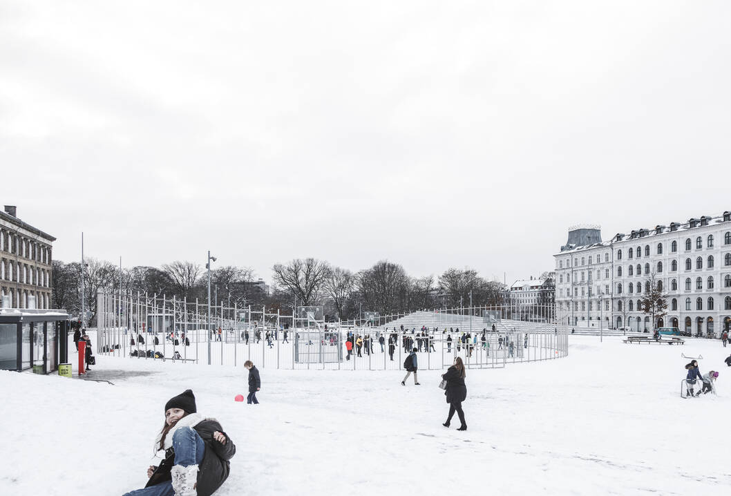 cobe israel plads exterior snow cobe israel plads exterior snow