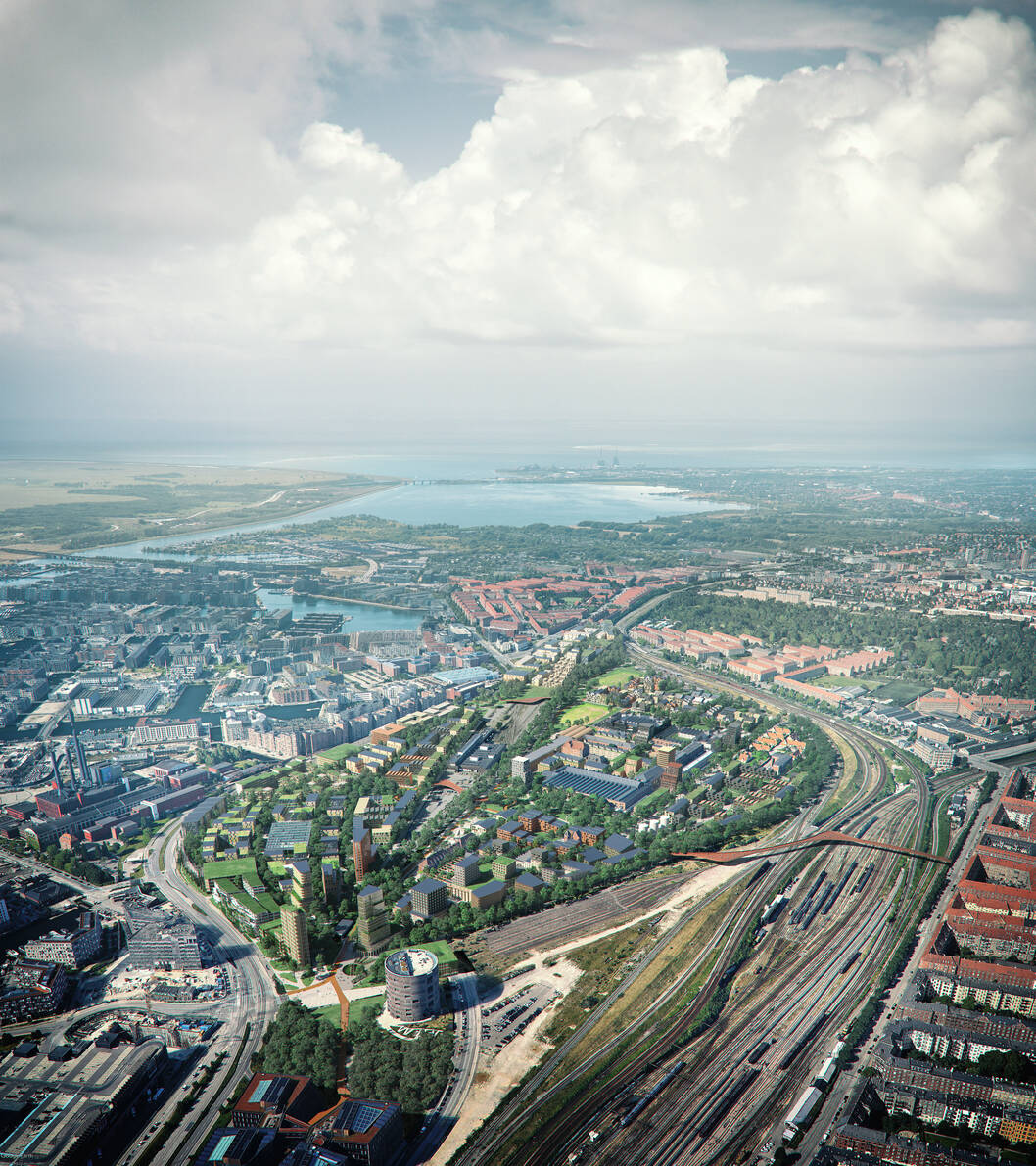 cobe jernbanebyen aerial render cobe jernbanebyen aerial render