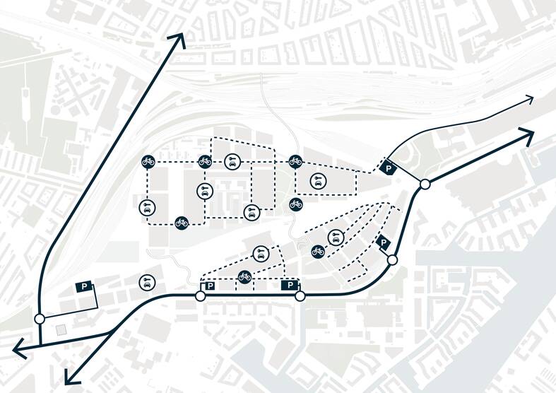 cobe jernbanebyen car free city diagram cobe jernbanebyen car free city diagram