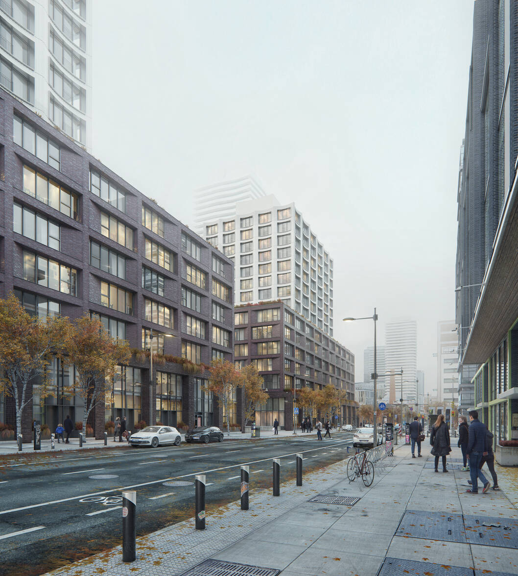 cobe west don lands exterior street cobe west don lands exterior street