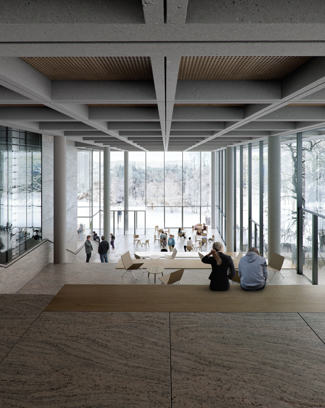 160 cobe goteborg university library interior ground floor